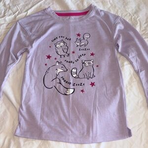 wonder nation Lilac Pajama Top with Forest Animal Sleep Graphic